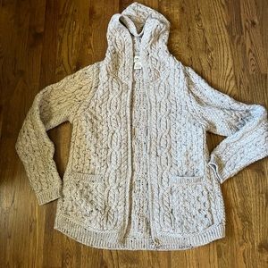 100% wool Aran Mor merino wool zip up sweater size small excellent condition